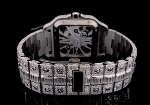 Montre Moissanite Iced Out au design Hip Hop élégant, unisexe, en acier inoxydable, mouvement mécanique - Product Image 3