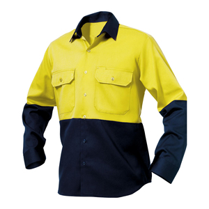 Chemises de travail à manches longues pour hommes, uniformes de travail sur mesure, vêtements industriels, chemise de travail en sergé de coton à boutons - Product Image 2