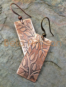 Boucles d'oreilles lustre Vintage artisanales bijoux en laiton gravé en cuivre pour commandes en gros - Product Image 1