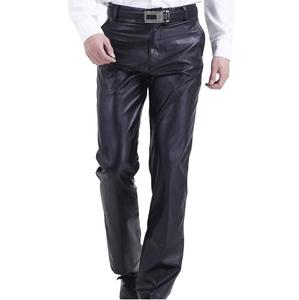 Prix de gros Pantalons en cuir légers à taille haute sur mesure pour hommes avec logo personnalisé Boutons de fermeture à glissière Respirant - Product Image 1