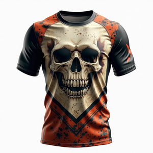 Rashguard pour hommes, MMA, BJJ, surf, avec logo personnalisé, impression numérique, manches courtes, respirant, séchage rapide - Product Image 5