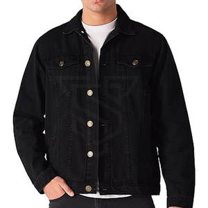 Chaqueta de Mezclilla Personalizada para Hombre, Estilo Urbano, Cuello Alto, Transpirable, de Algodón/Poliéster, Cómoda para el Invierno - Product Image 1