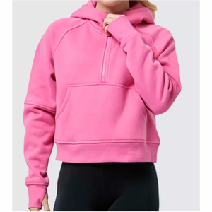 Ropa de invierno Mujer Sudaderas con cremallera 100% Algodón Transpirable Protección contra el viento Suave Elegante Logotipo frontal personalizado - Product Image 2