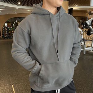 Sudadera con capucha de gran tamaño personalizada de alta calidad para hombres, Jersey de algodón esencial con ropa de entrenamiento de 400 gramos, logotipo de algodón 100% en la parte delantera - Product Image 4