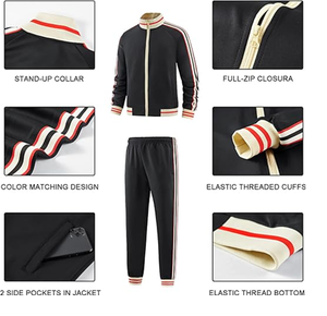 Conjuntos Deportivos para Hombre, Chaqueta Deportiva de Manga Larga con Cremallera Completa y Pantalones, Conjuntos de 2 Piezas - Product Image 5