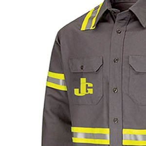 Chemise de travail de sécurité à manches longues unisexe pour la construction Utilisation en usine Polyester coupe-vent certifié CE/UE - Product Image 4