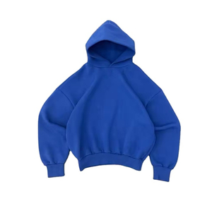 Custom Unisex Cotton Heavyweight 600 GSM Drop Shoulder Plain Double Layer Cropped Boxy Hoodie - Product Image 6