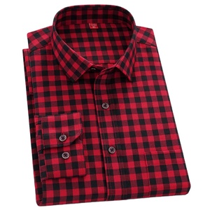 OEM Custom Design <b>Men's</b> <b>Shirts</b> Casual New Fashion <b>Satin</b> Soft Contrast Plaid Flannel Pocket Long Sleeves Yarn Dyed Breathable - Product Image 2