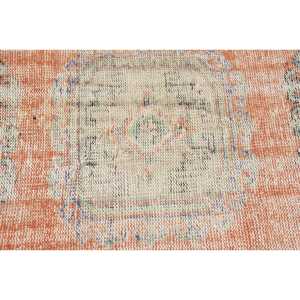 Tapis turc 4,6 x 10,9 pieds, grand tapis vintage, tapis en laine à bordures orange et bleues - Product Image 5