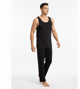 Refined Comfort <b>Black</b> Cotton <b>Vest</b> for Men Featuring Sleeveless Design Breathable Fabric Stretch Fit Ideal for Everyday Wear - Product Image 2