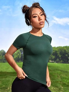 Camiseta de Yoga hecha a medida para mujer, ropa de Fitness, camiseta de entrenamiento de manga corta para mujer, nuevos diseños - Product Image 4