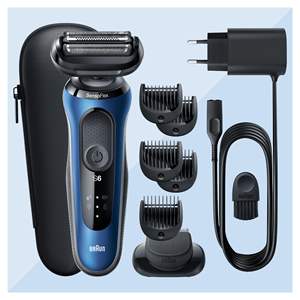 Rasoir électrique sans fil rechargeable pour homme, étanche IPX7, tondeuse à barbe avec tête de rasage flexible, utilisation humide/sèche et grille de rasage - Product Image 1