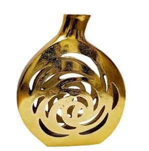 Vase à fleurs en métal argenté pour décoration intérieure antique vintage Vase à fleurs plaqué nickel de table vintage décoratif - Product Image 6