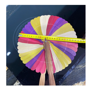 Éventail à main en bambou et feuille de palmier-fait à la main, coloré, inspiré de la nature et de bonne qualité pour l'exportation - Product Image 1