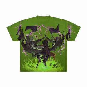 Camiseta personalizada con estampado gráfico para hombre, camiseta con diseño de fuego y rayos de Pegasus, guerrero de fantasía, color marrón - Product Image 6