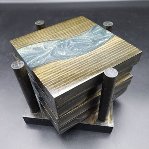 Venta caliente a granel posavasos de resina de pino de madera y epoxi manteles individuales posavasos para tazas de té alfombrillas de escritorio para decoraciones de mesa utensilios de cocina - Product Image 2