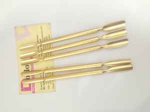 Profesional de alta calidad de acero inoxidable chapado en oro superventas manicura pedicura cutícula empujador de uñas - Product Image 4