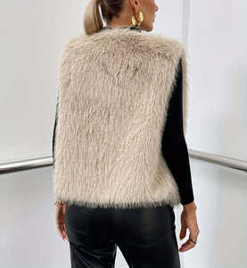 Gilet sans manches en fausse fourrure pour femmes avec une finition en peluche douce et chaude, conçu pour des looks chics d'hiver et un usage quotidien - Product Image 6