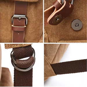 Vintage Anti-Theft <b>Backpack</b> with Detachable Strap Fashionable PU Material Waterproof and Zipper Closure Features USB Port - Product Image 6
