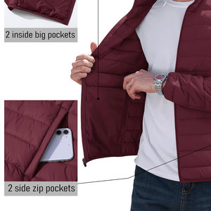 Veste bouffante à glissière avant pour hommes vêtements d'hiver Style décontracté veste pour hommes produits légers longueur régulière veste bouffante hommes - Product Image 5