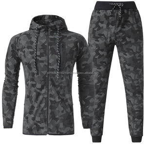 Vente chaude Hommes Zipper Hoodie Jogger Sets Sportswear pour Gym Training Running Fitness Clothing Hooded Collar OEM Disponible - Product Image 4