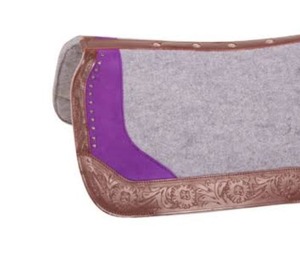 Tapis de selle Western Vardhman de qualité supérieure avec feutre de laine néo-zélandais et design de patch en cuir, vente chaude - Product Image 2