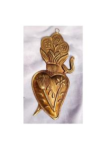 Gold Finished Metal Heart <b>Wall</b> <b>Ornament</b> Beautiful Sacred Heart Home Decor - Product Image 6