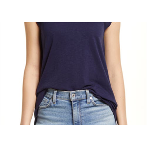 Caslon Navy Peacoat X-Small Top con maniche a cappuccio e laccetti posteriori in tessuto lavorato a maglia - Product Image 3