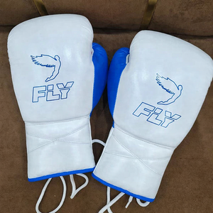 Nuevo Diseño, Guantes de Boxeo Personalizados en Rosa y Blanco con Cordones y Cierre de Velcro, Cuero Genuino, OEM ODM, Venta al Por Mayor, Kickboxing, MMA - Product Image 3