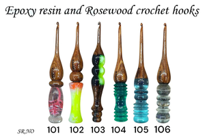 Crochet époxy en palissandre Outil ergonomique en bois fait à la main pour tricoter et crocheter - Product Image 2