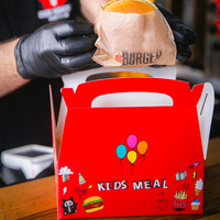 Boîte à friandises Happy Meal personnalisée avec logo Tianxiang, boîte cadeau pour enfants, emballage cadeau pour les fêtes, boîte à ailes de poulet avec poignée, boîte à hamburger