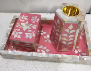 Brûleur Bakhoor fait main avec incrustation d'os de nacre Porte-encens indien durable et écologique Prix de gros - Product Image 2