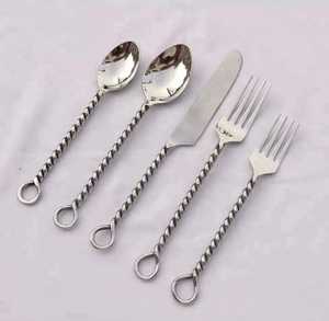 Ensemble de couverts en acier inoxydable et résine de luxe moderne, cuillère, vaisselle, décoration de table pour fête d'anniversaire, décoration de mariage - Product Image 2