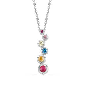 Pendentif linéaire sucette pour femmes à la mode alliage plaqué rhodium cuivre laiton et Zircon bijoux avec chaîne à maillons cadeau parfait - Product Image 1