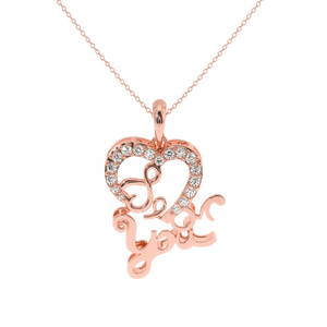 Pendentif en diamant AJRETAIL 0,18 ct 'Cœur d'amour' Couleur HI Clarté VS-SI Pendentifs et breloques uniques et raffinés Cadeau - Product Image 1