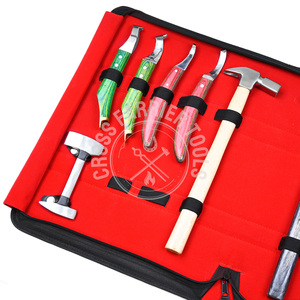 High Farrier Toolkit Hoof Cutter, Nipper, Nail Puller, Two Driving <b>Hammers</b>, <b>Loop</b> Knife with Hook, Green Wooden Handle Non-Slip - Product Image 3