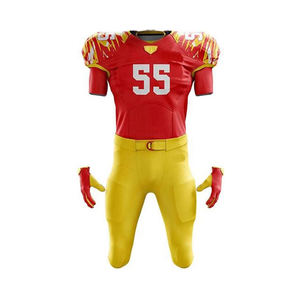 ชุดยูนิฟอร์มอเมริกันฟุตบอลแขนสั้นสำหรับเด็ก OEM คุณภาพสูง ปรับแต่งได้ 男女兼用 ผลิตจากโพลีเอสเตอร์ 100% สีทีมแบบเรียบ - Product Image 5