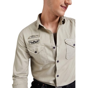 2023 meilleure vente personnalisable hommes couleur unie chemise décontracté Safari Style col rabattu chemises pour hommes prix de gros - Product Image 6