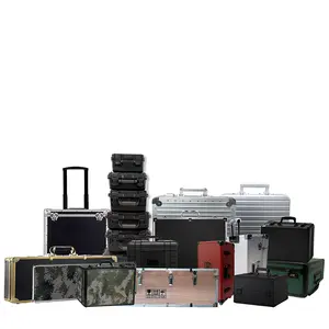 Custom EVA Large Aluminum Sliver Tool Carrying Box Heavy Duty Flight case Aluminum Long Hard Storage Brief Case