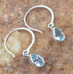 Blue Topaz Gemstone Jewelry for Women Silver Boho Style <b>Earrings</b> Jewelry 925 Sterling Silver Trending <b>Handmade</b> <b>Earrings</b> Gift - Product Image 3