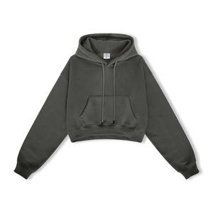 Conjunto Deportivo de 2 Piezas para Mujer, 100% Algodón Grueso, Sudadera con Capucha y Pantalones Jogger de Cintura Alta, Estilo Urbano para Invierno, Tela Suave Lisa - Product Image 2