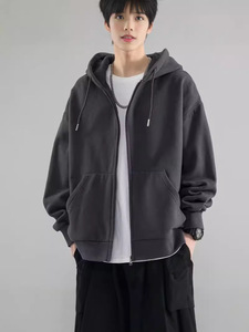 Sudadera con capucha unisex para hombre, ropa de calle americana, chaqueta para parejas, cuello levantado, diseño forrado, ajuste holgado, Primavera/otoño - Product Image 5