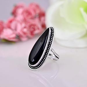 <b>Boho</b> Style Classical <b>Ring</b> Jewelry for Women <b>Silver</b> Jewelry 925 Sterling <b>Silver</b> Black Onyx Gemstone Handmade <b>Ring</b> Gift for Love - Product Image 2