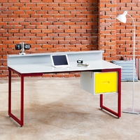 Mobilier contemporain européen américain moderne mode bois noir métal cadre carré bureau de maison