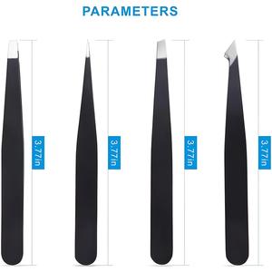 Pinzas de cejas de Punta inclinada de acero inoxidable profesional de alta calidad Etiqueta Privada personalizable para venta al por mayor - Product Image 6