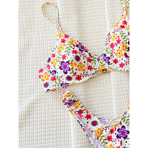 Traje de baño de dos piezas con cordón Floral para mujer, traje de baño con borlas de diamantes de imitación, ropa de playa, apliques - Product Image 6