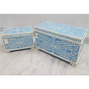 Caja decorativa de almacenamiento con incrustaciones de hueso rectangular de diseño personalizado de la mejor calidad, tamaño estándar para exportación desde India, mayorista superior - Product Image 6