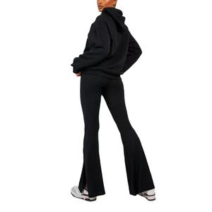 Chándal acampanado lavado ácido personalizado con cremallera patrón sólido Sudadera con capucha bordada y conjuntos de pantalones de chándal - Product Image 1