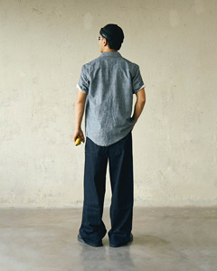 เสื้อเชิ้ตผ้าเดนิมใยกล้วยแขนสั้นสำหรับผู้ชายระบายอากาศได้ดีเป็นมิตรกับสิ่งแวดล้อมป้องกันการหดตัวสำหรับฤดูใบไม้ร่วง - Product Image 4