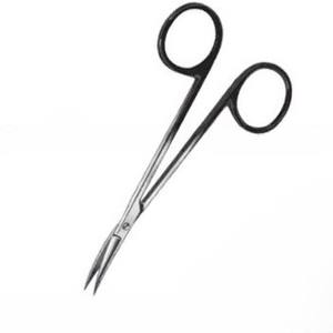Acero inoxidable Super Cut Sharp Iris Scissor Curved 11,5 cm Fino Acero inoxidable Plata con acabado negro Instrumentos quirúrgicos - Product Image 5